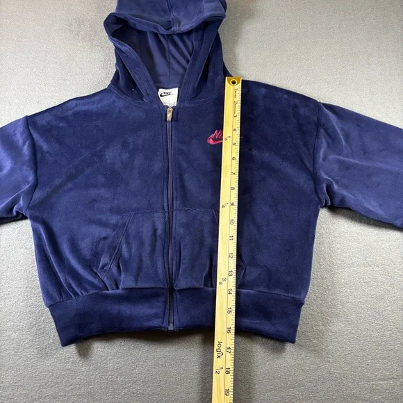 Nike Girls' velour scooter hoodie blue size 6X - Picture 6 of 7